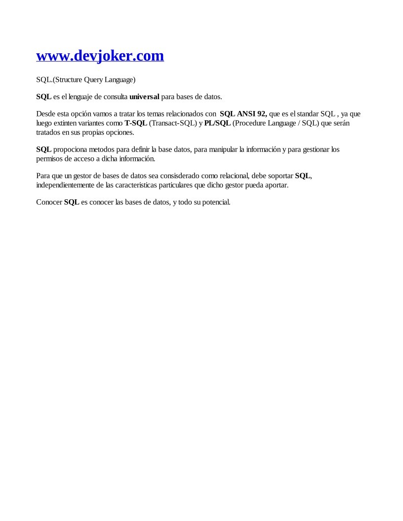 Imágen de pdf SQL (Structure Query Language)
