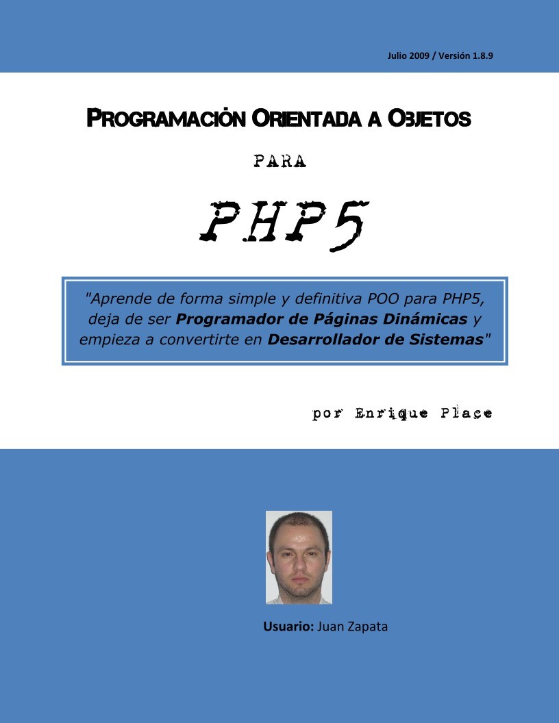 Imágen de pdf Programación Orientada a Objetos en PHP5