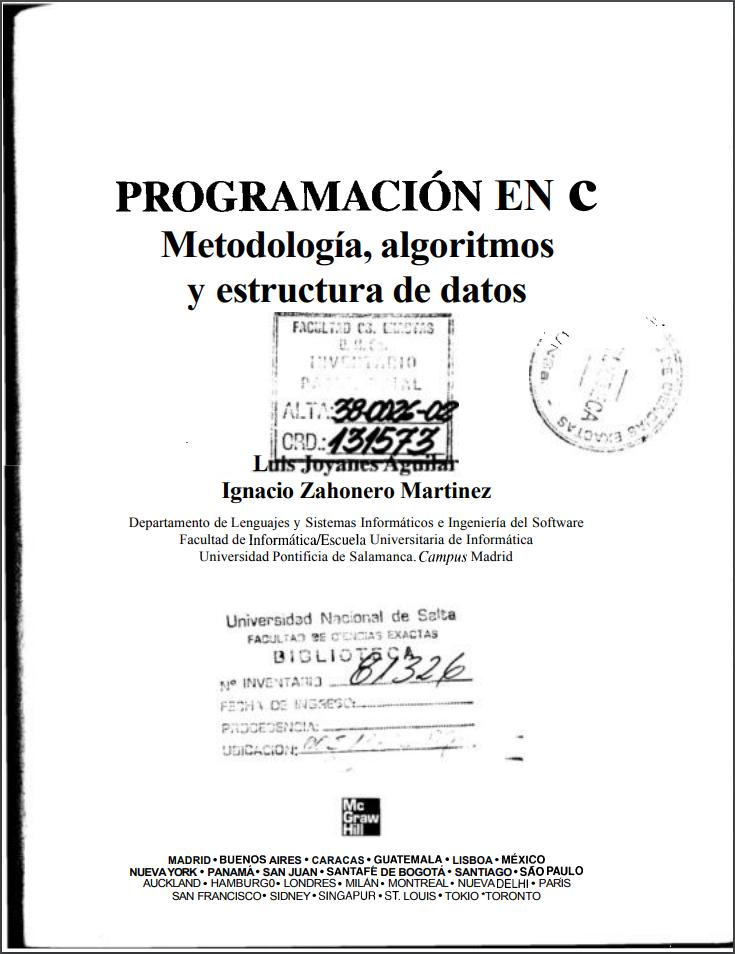 Imágen de pdf Programación en C, Metodología, algoritmos y estructura de datos