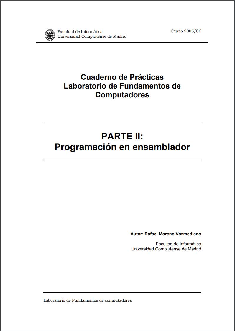 Imágen de pdf PARTE II: Programación en ensamblador