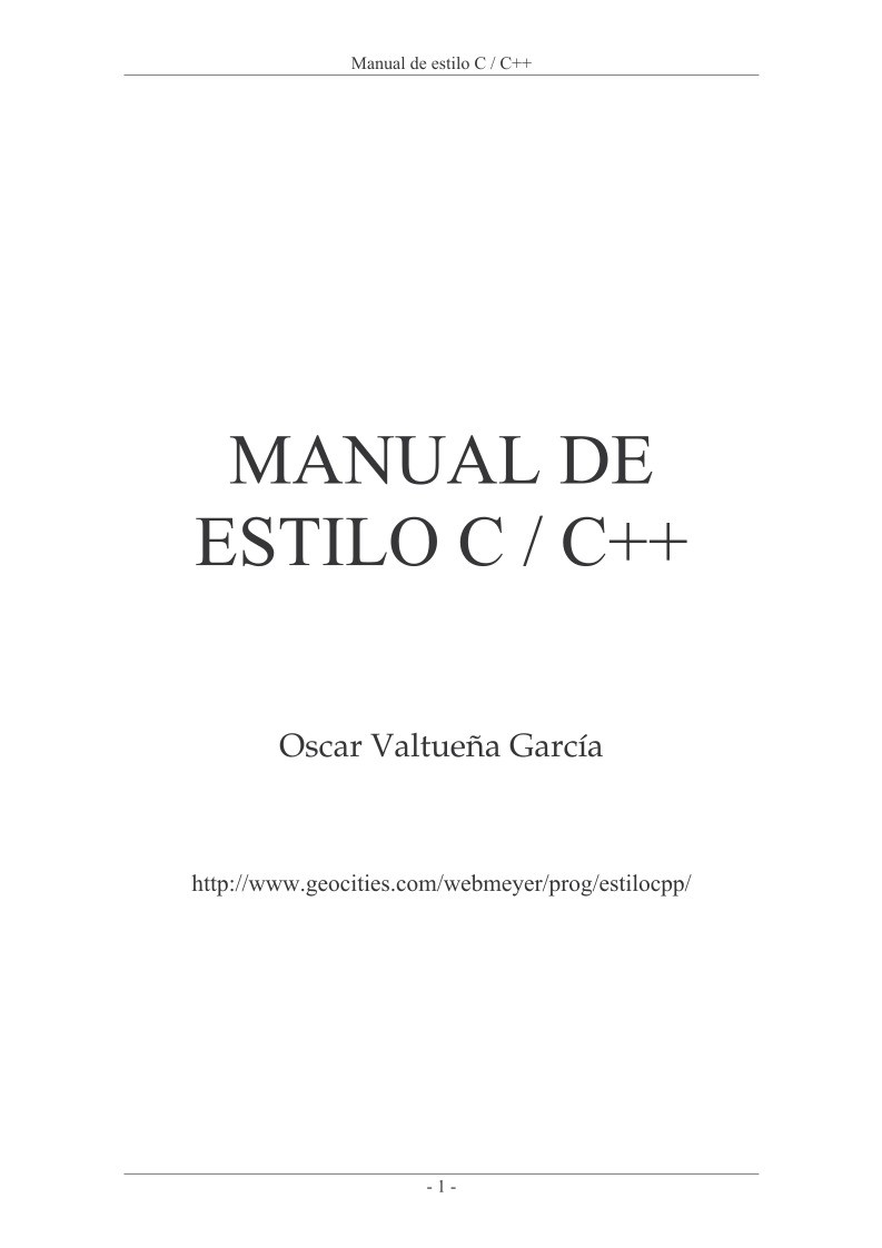 Imágen de pdf MANUAL DE ESTILO C/C++