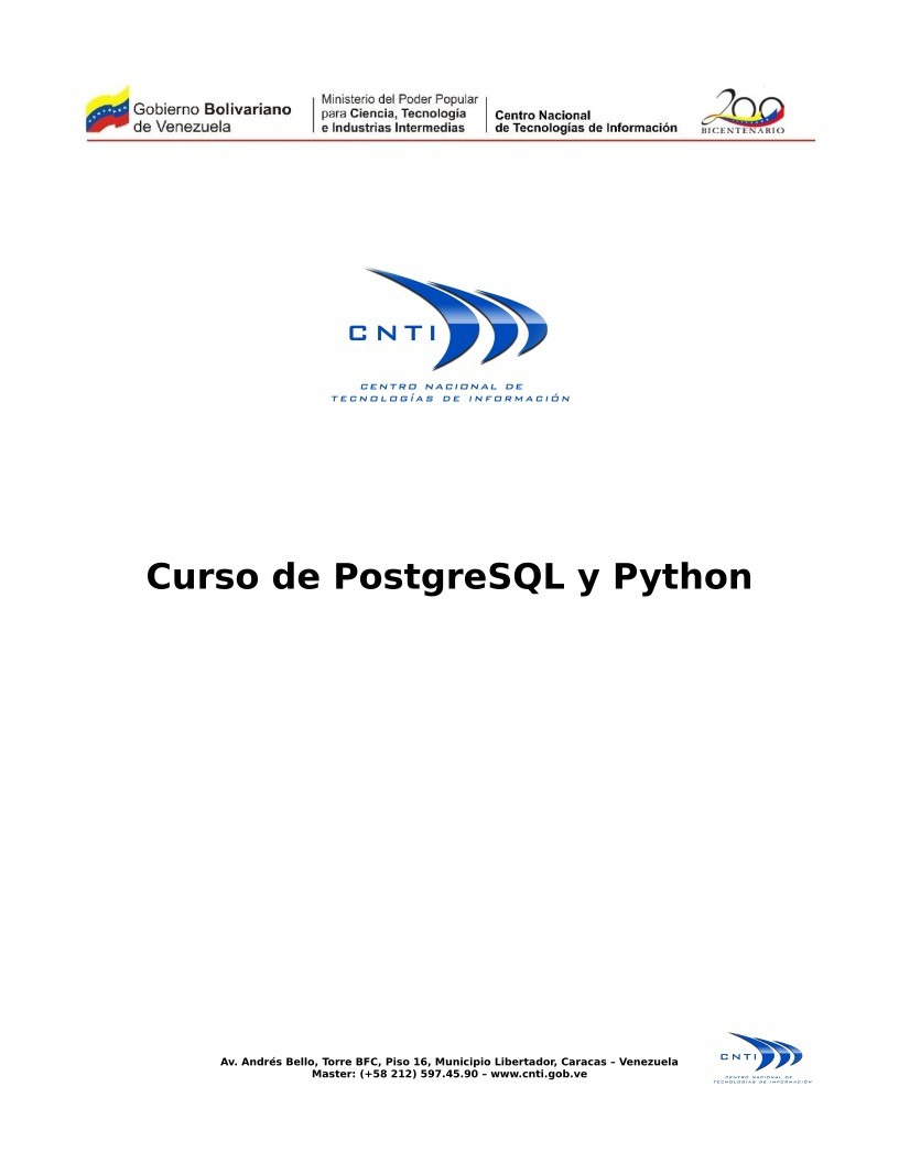 Imágen de pdf Curso de PostgreSQL y Python