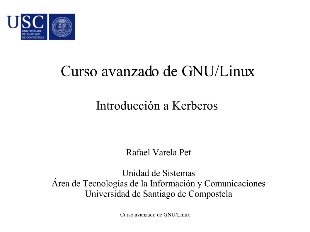 Imágen de pdf Introducción a Kerberos - Curso avanzado de GNU/Linux