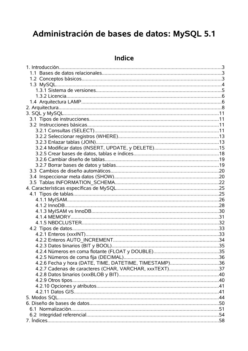 Imágen de pdf Administración de bases de datos: MySQL 5.1