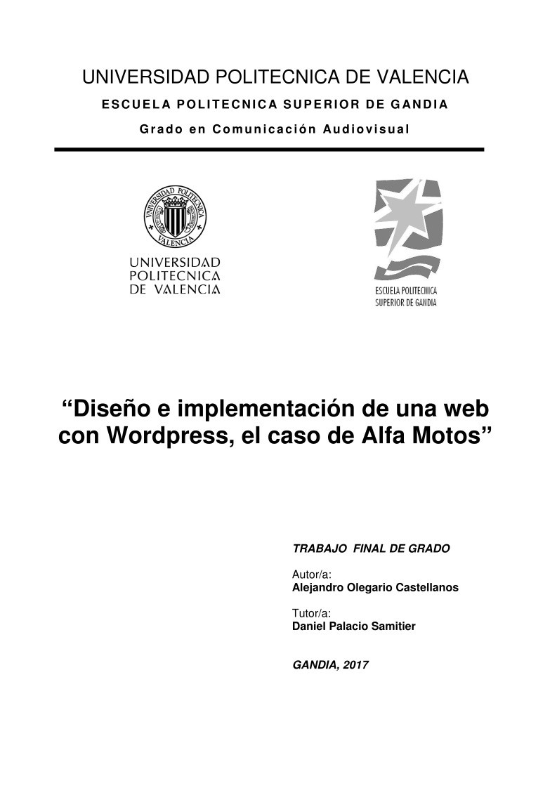 Imágen de pdf Diseño e implementación de una web con Wordpress, el caso de Alfa Motos