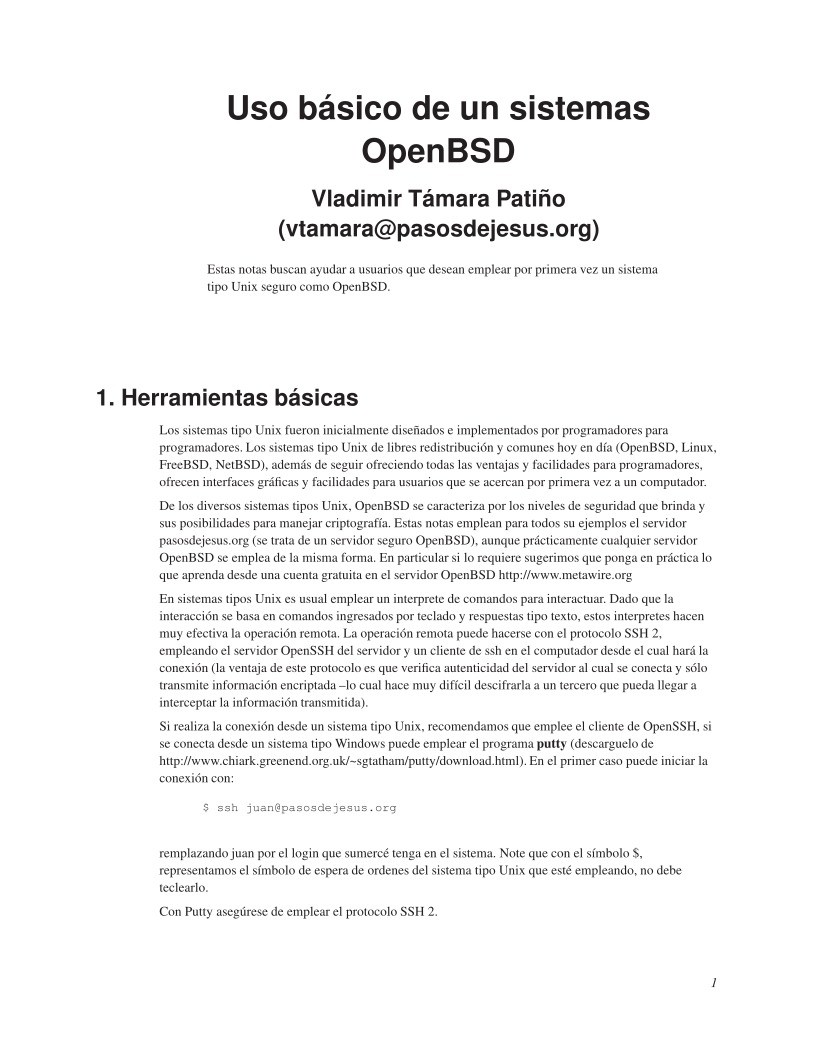 Imágen de pdf Uso básico de un sistema OpenBSD