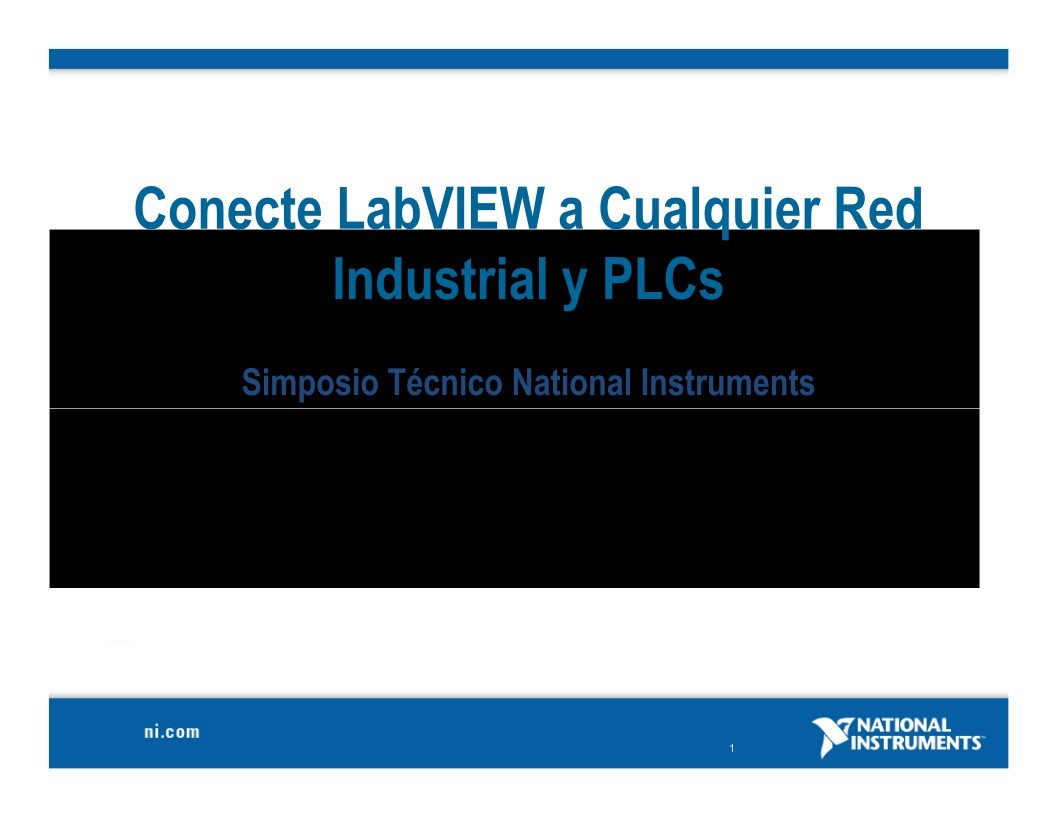 Imágen de pdf Conecte LabVIEW a Cualquier Red Industrial y PLCs - Simposio Técnico National Instruments