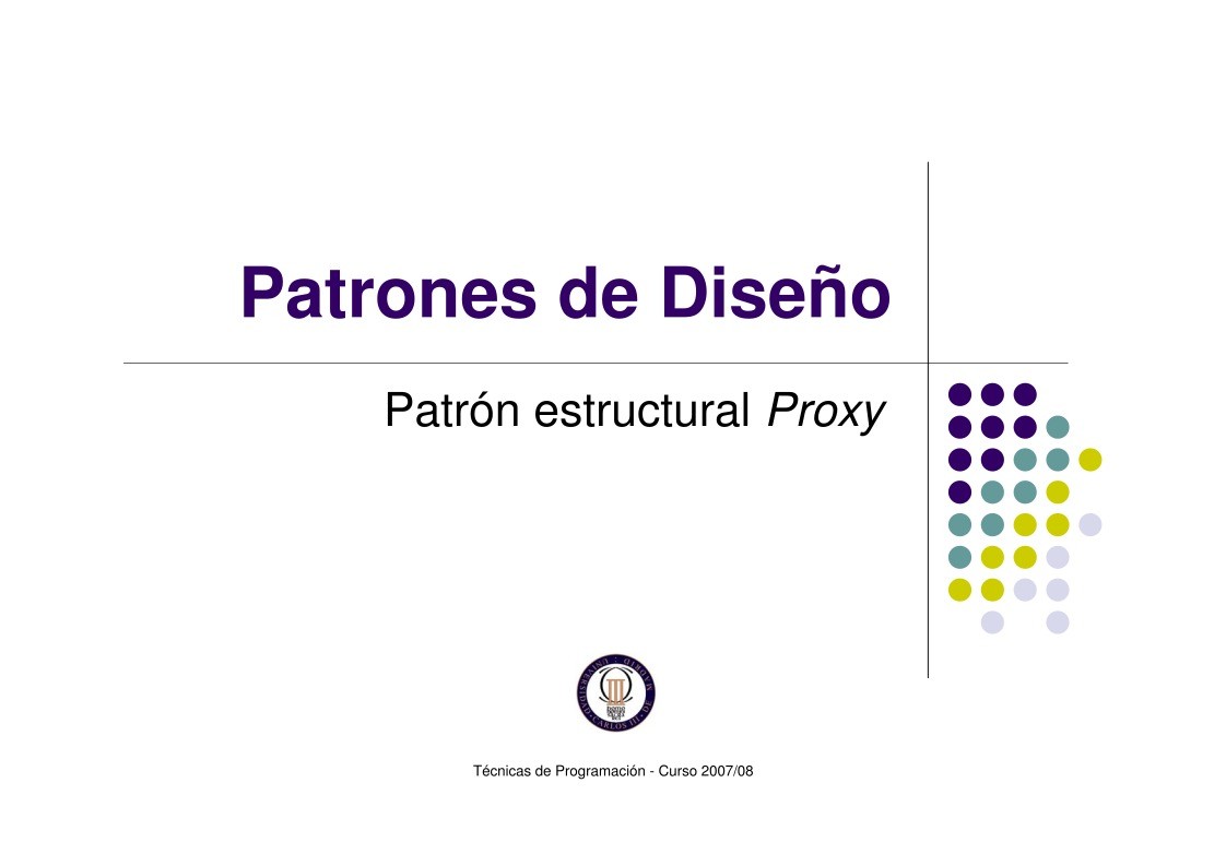 Imágen de pdf Patrón estructural Proxy - Patrones de diseño