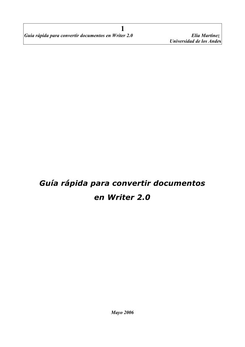 Imágen de pdf Guía rápida para convertir documentos en Writer 2.0