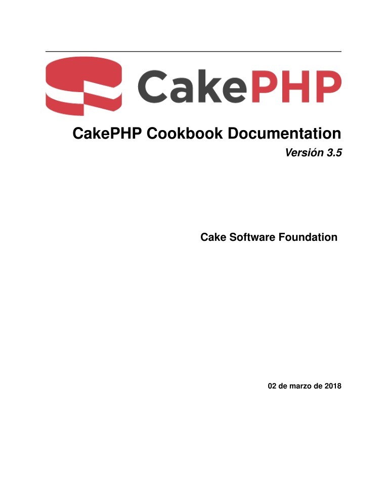 Imágen de pdf CakePHP Cookbook Documentation
