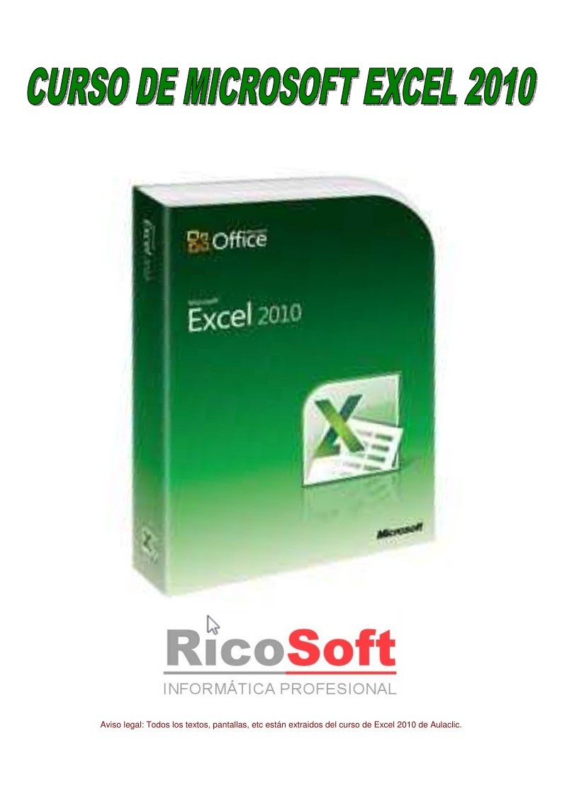 Imágen de pdf Curso de Excel 2010