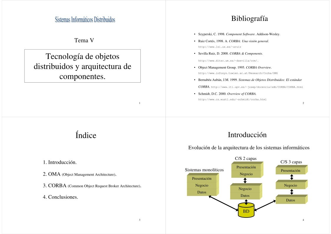 Imágen de pdf Tema V - Tecnología de objetos distribuidos y arquitectura de componentes