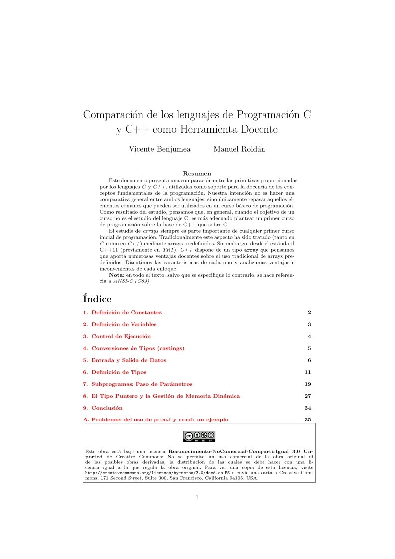 Imágen de pdf Comparación de los lenguajes de programación C y C++ como herramienta docente