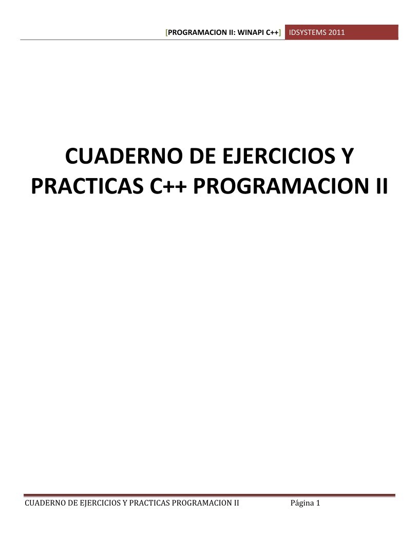 Imágen de pdf CUADERNO DE EJERCICIOS Y PRACTICAS C++ PROGRAMACIÓN II