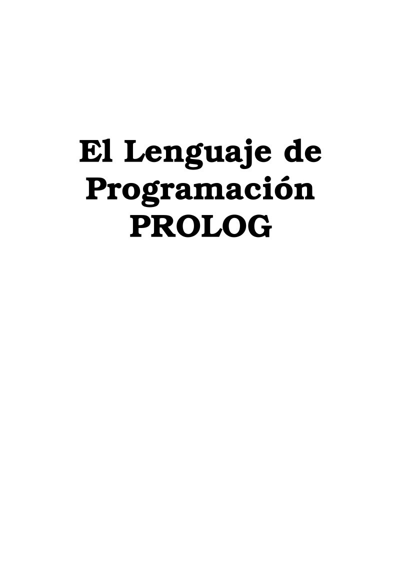 Imágen de pdf El lenguaje de programación PROLOG