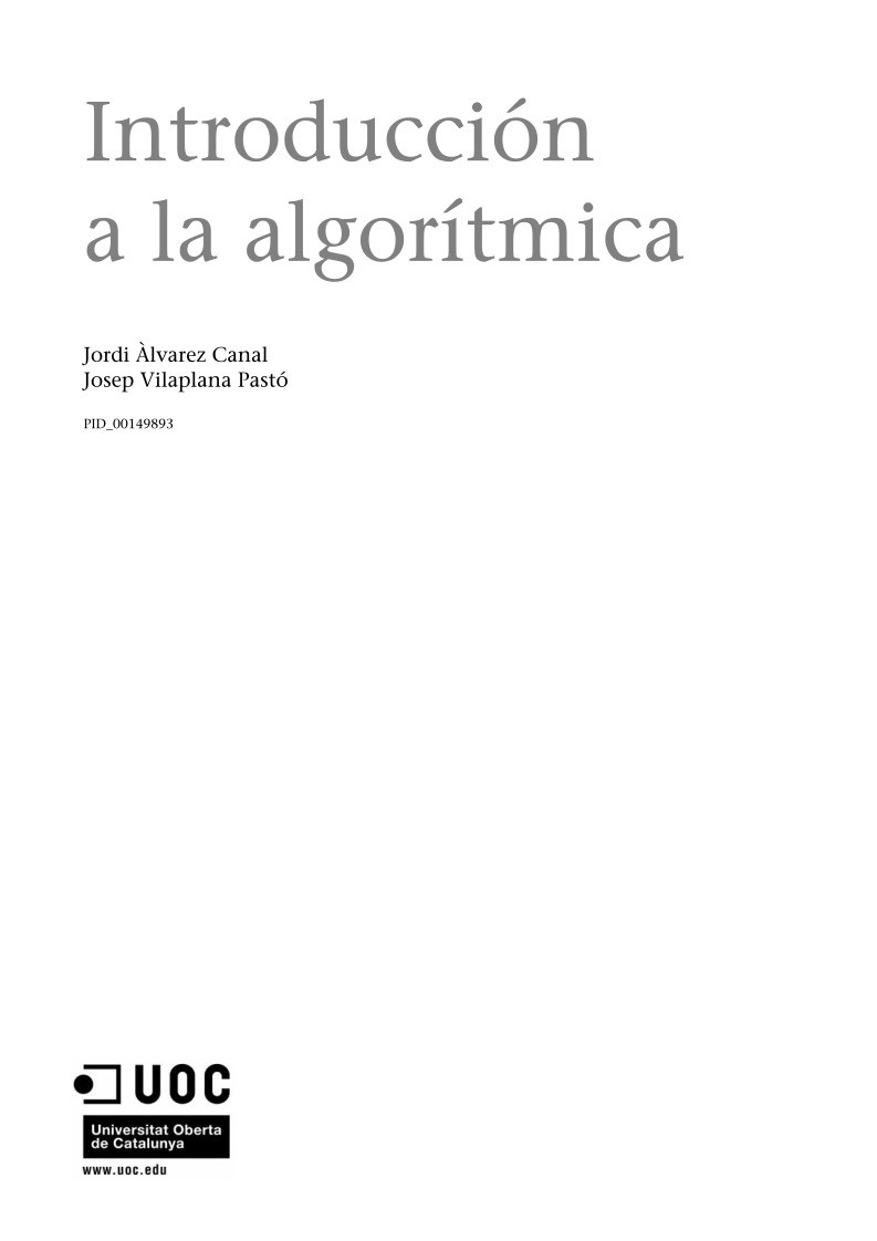 Imágen de pdf Introducción a la algorítmica