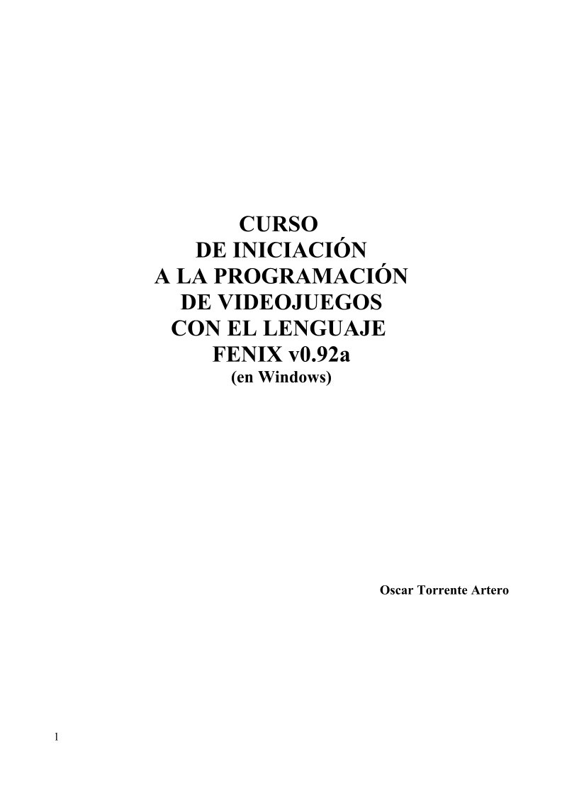 Imágen de pdf Curso de iniciación a la programación de videojuegos con el lenguaje Fenix
