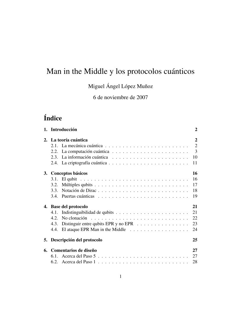 Imágen de pdf Man in the Middle y los protocolos cuánticos