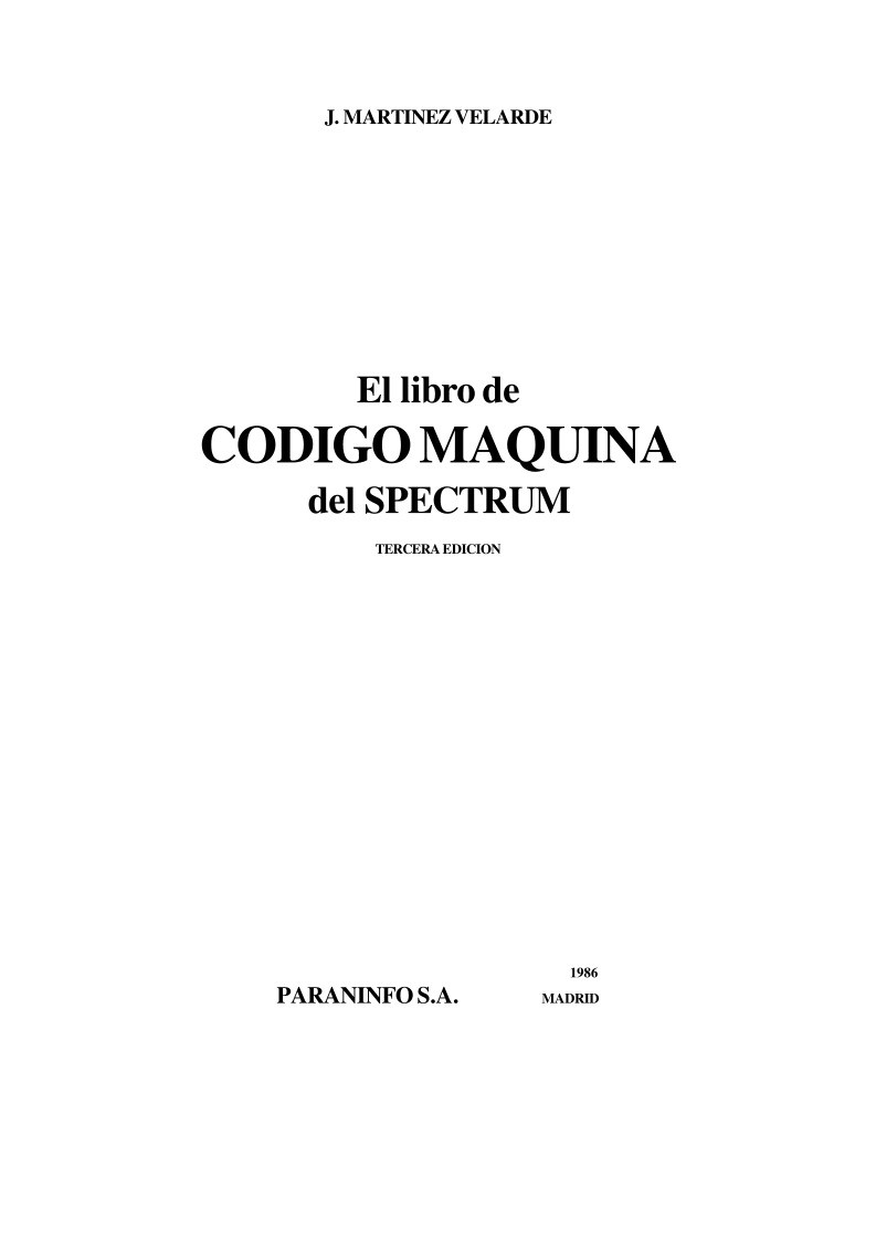 Imágen de pdf El libro del código maquina del Spectrum