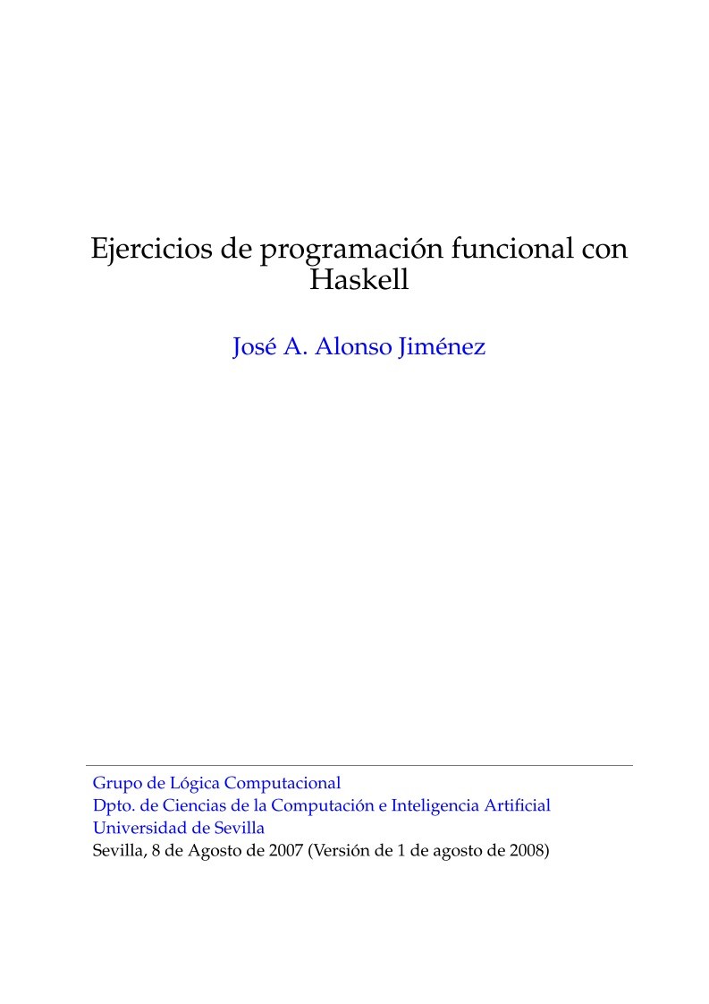 Imágen de pdf Ejercicios de programación funcional con Haskell