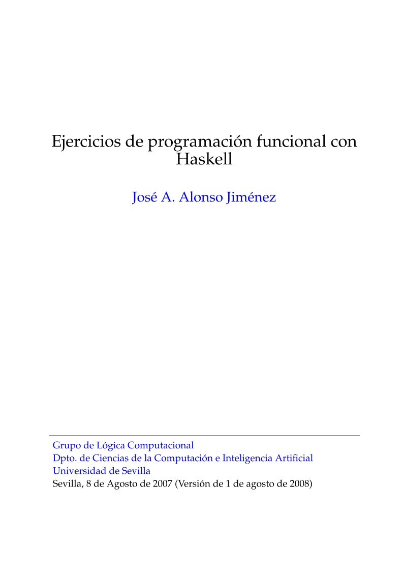 Imágen de pdf Ejercicios de programación funcional con Haskell