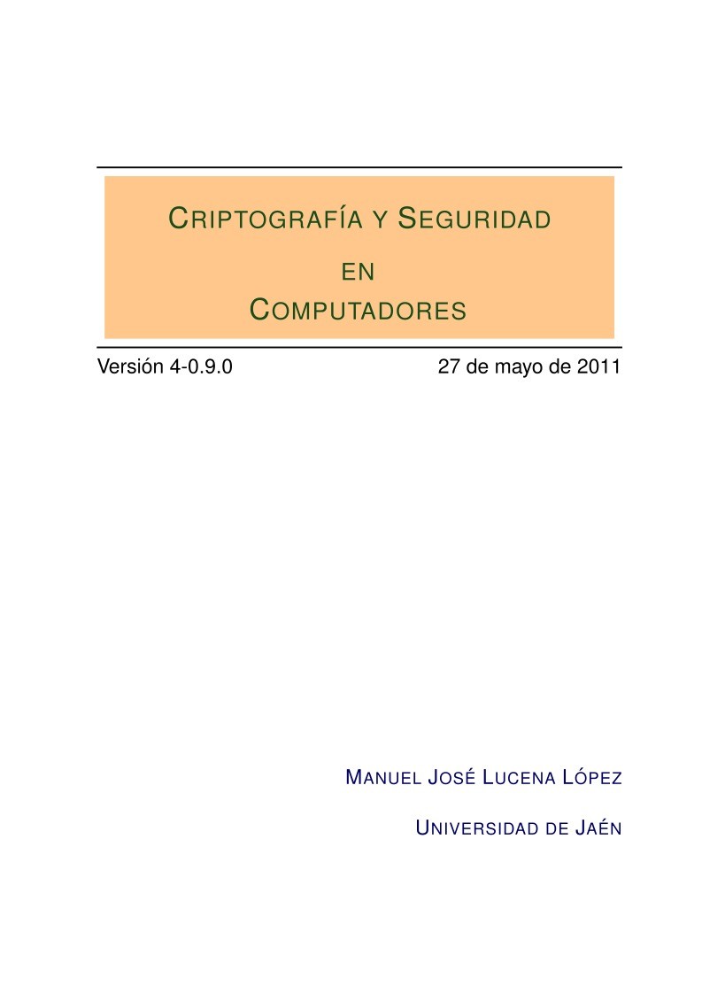 Pdf De Programación Criptografía Y Seguridad En Computadores