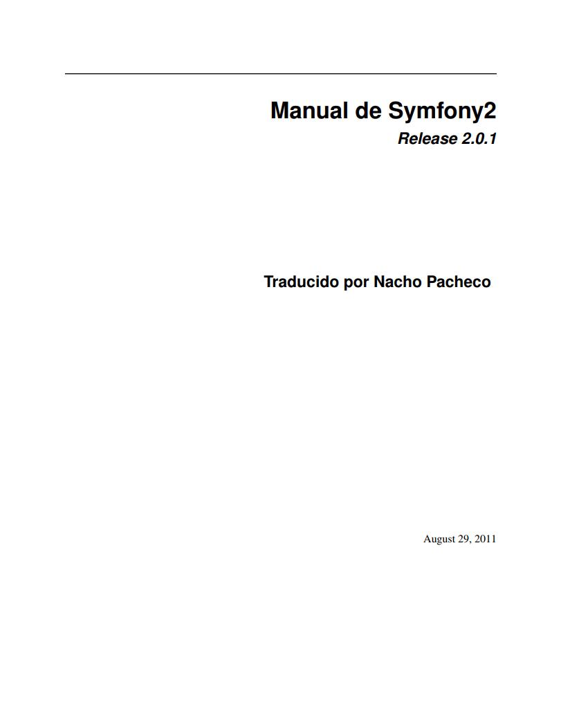 Imágen de pdf Manual de Symfony2 Release 2.0.1