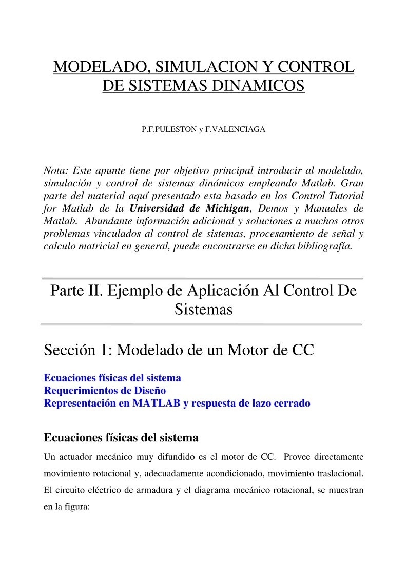 Imágen de pdf Parte II. Ejemplo de Aplicación Al Control De Sistemas