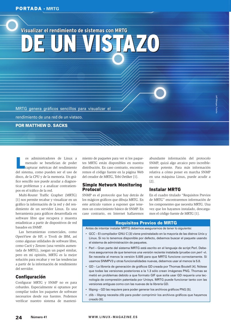 Imágen de pdf Visualizar el rendimiento de sistemas con MRTG de un vistazo