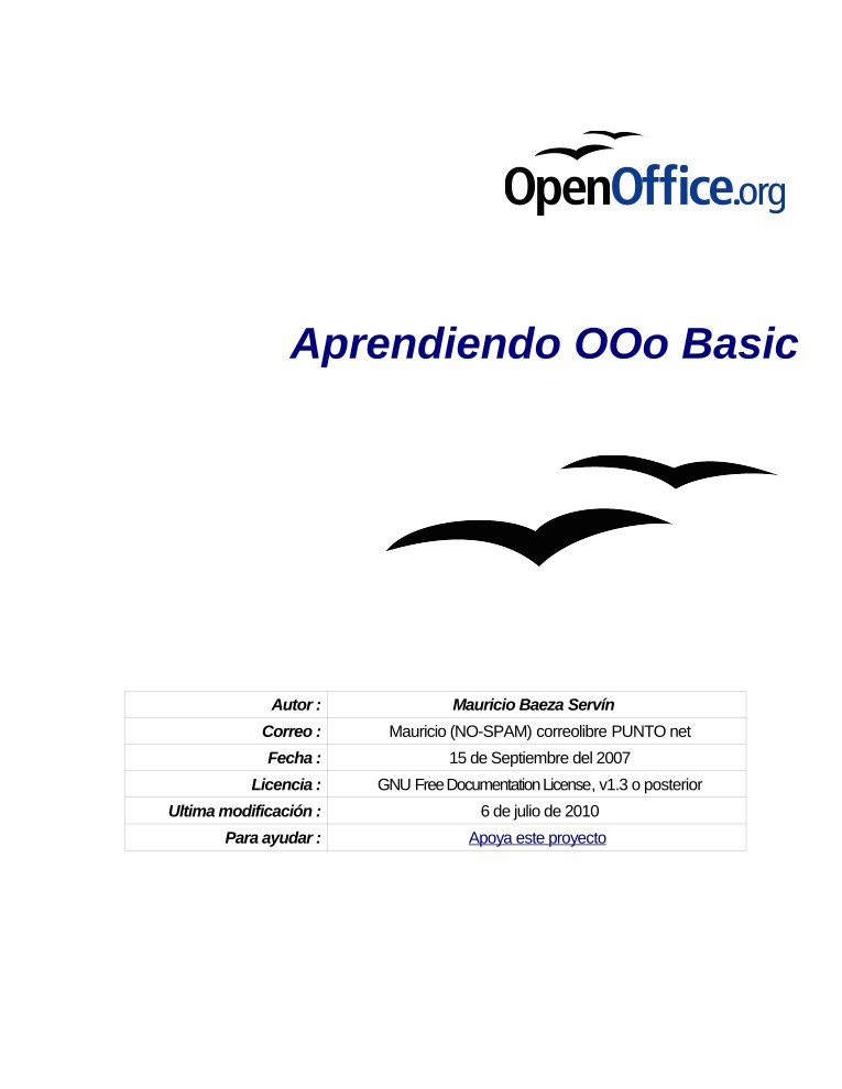 Imágen de pdf Aprenda a Programar Macros en OpenOffice Basic