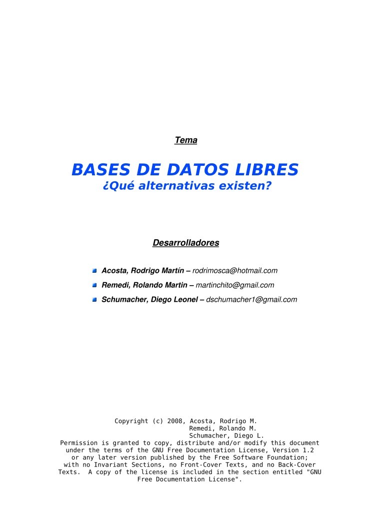 Imágen de pdf Bases de datos libres ¿Qué alternativas existen?