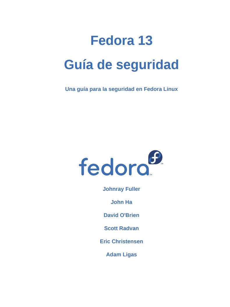 Imágen de pdf Guía de seguridad - Una guía para la seguridad en Fedora Linux 13