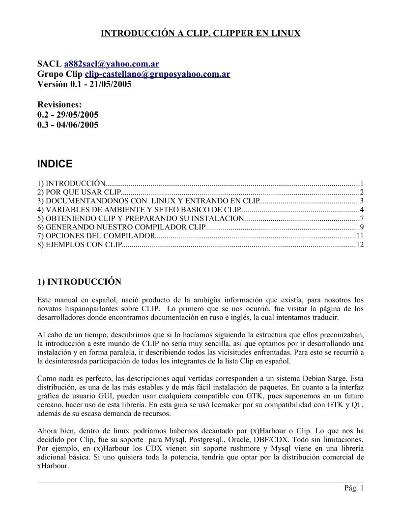 Imágen de pdf INTRODUCCIÓN A CLIP, CLIPPER EN LINUX