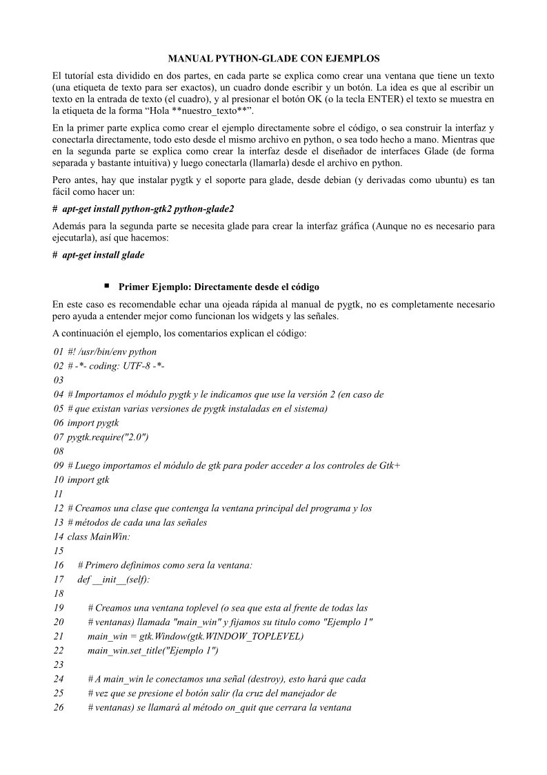 PDF de programación - Manual Python Glade con ejemplos