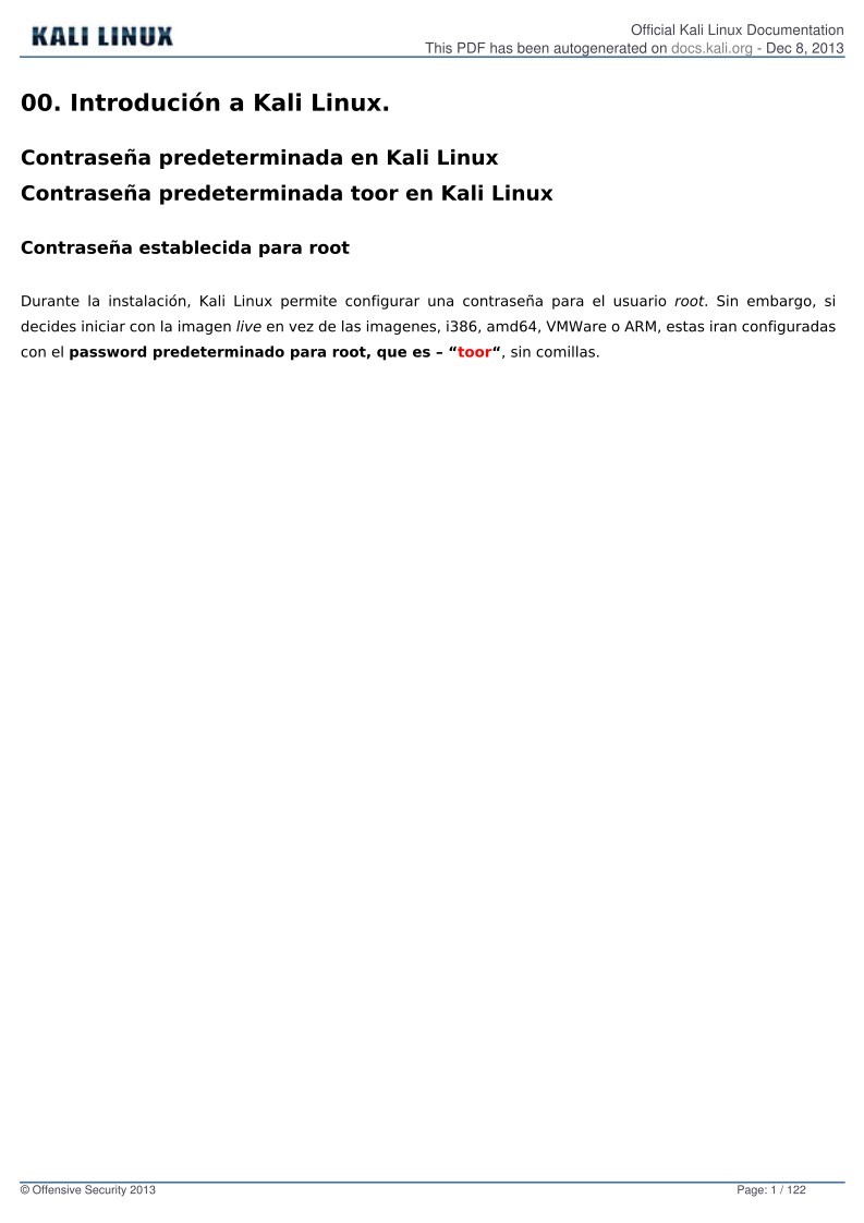 Imágen de pdf Introdución a Kali Linux