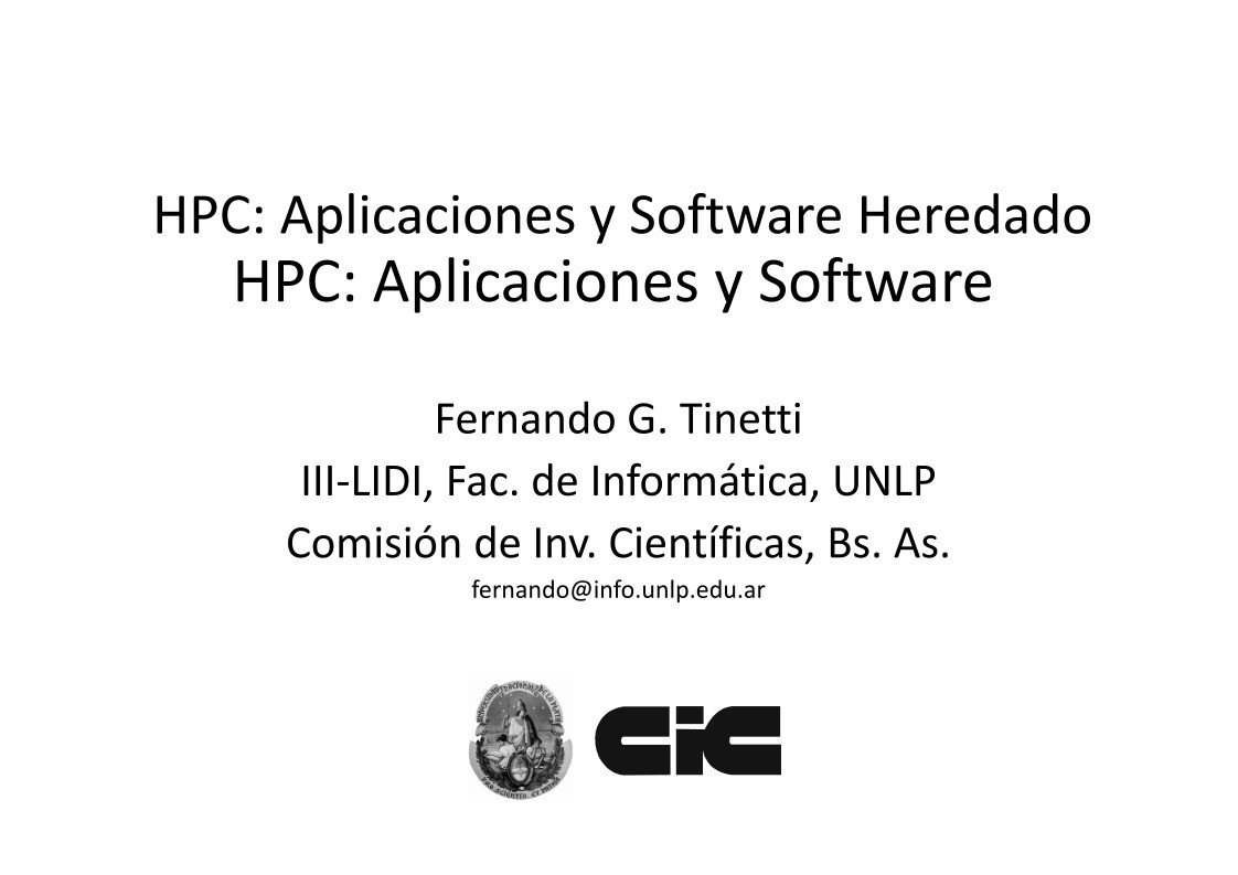 Imágen de pdf HPC: Aplicaciones y Software Heredado HPC: Aplicaciones y Software