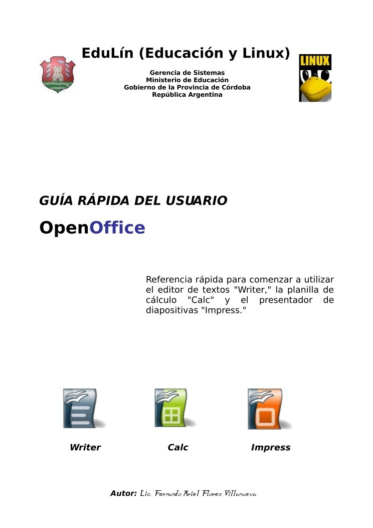 Imágen de pdf Guía rápida del usuario OpenOffice