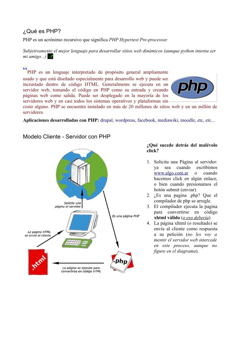 PDF de programación - Que es PHP?