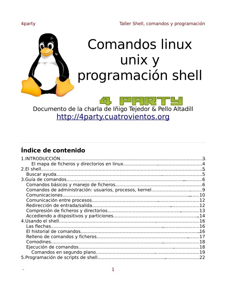 PDF de programación - Comandos linux unix y programación shell