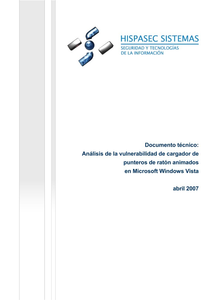 Imágen de pdf Análisis de la vulnerabilidad de cargador de punteros de ratón animados en Microsoft Windows Vista