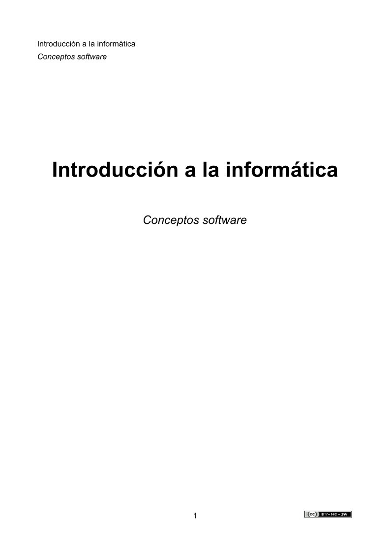 Imágen de pdf Introducción a la informática - Conceptos software