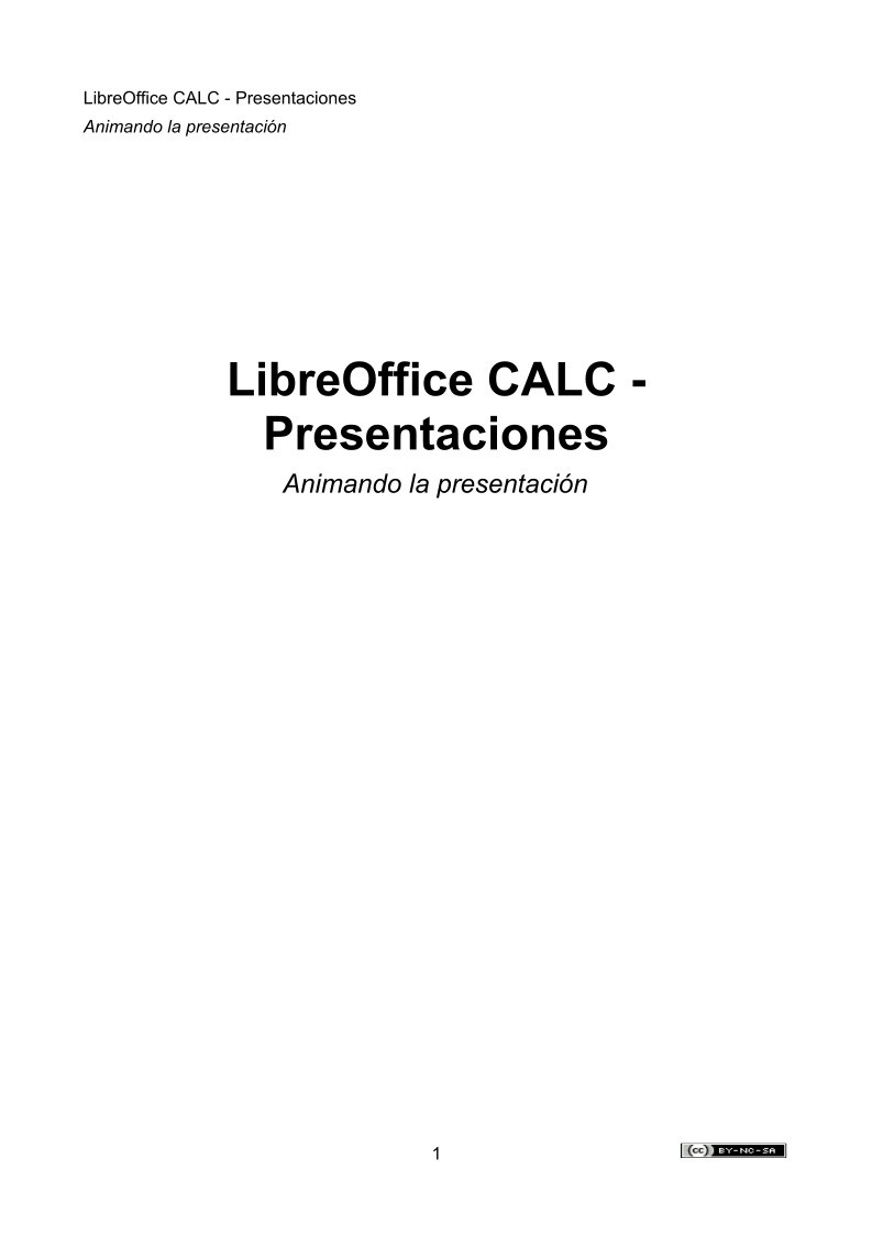 Imágen de pdf LibreOffice CALC - Presentaciones - Animando la presentación