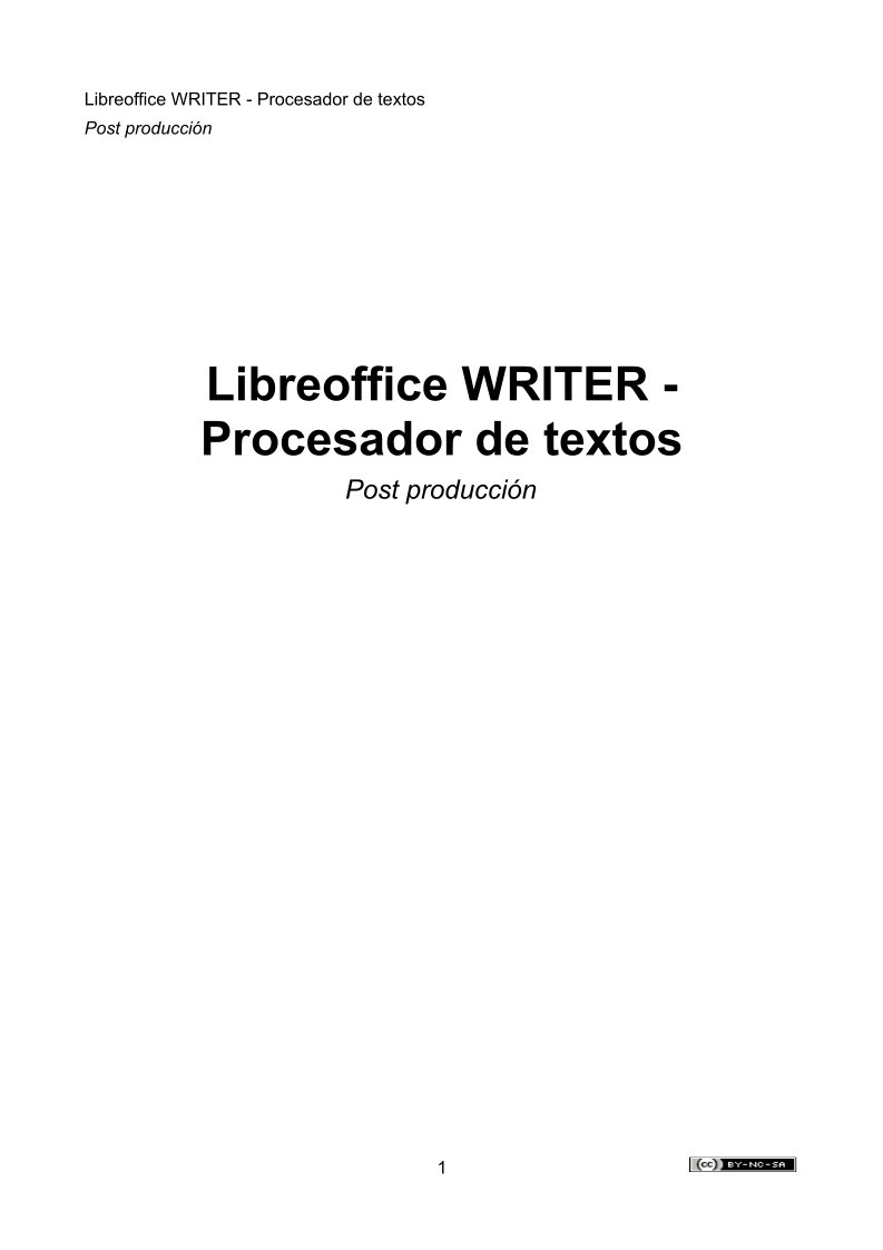 Imágen de pdf Libreoffice WRITER - Procesador de textos - Post producción