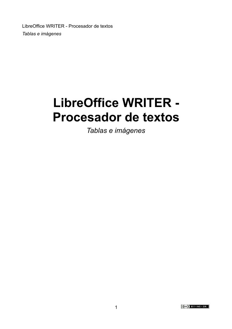 Imágen de pdf LibreOffice WRITER - Procesador de textos - Tablas e imágenes