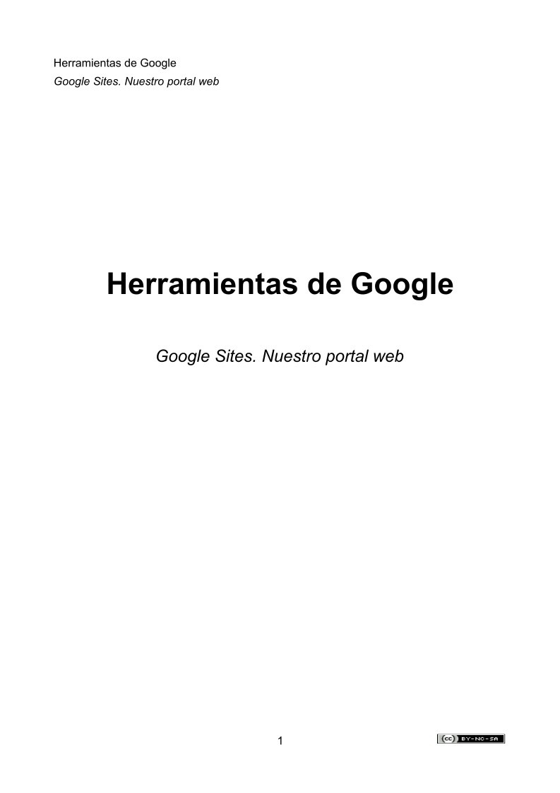 PDF de programación Google Sites. Nuestro portal web Herramientas de Google