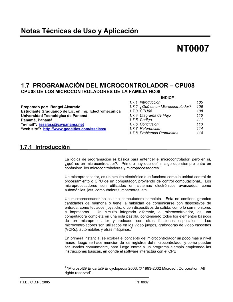 Imágen de pdf 1.7 PROGRAMACIÓN DEL MICROCONTROLADOR – CPU08