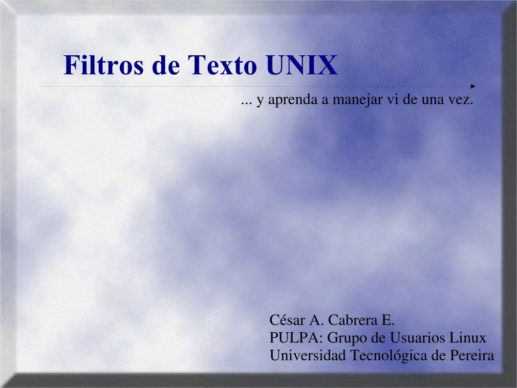 Imágen de pdf Filtros de Texto UNIX ... y aprenda a manejar vi de una vez