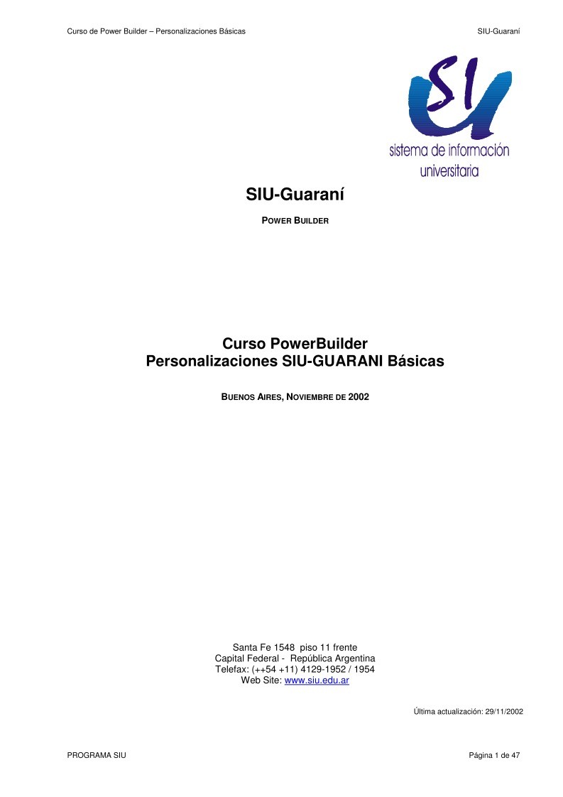 Imágen de pdf Curso PowerBuilder Personalizaciones SIU-GUARANI Básicas
