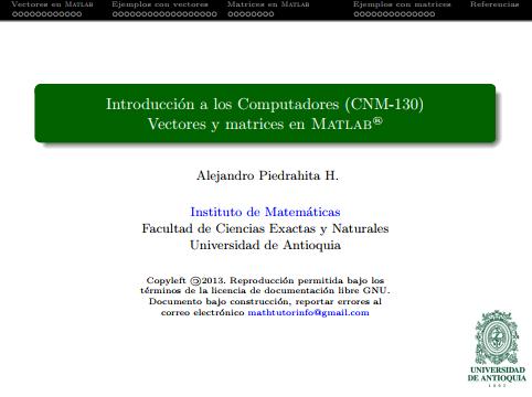 Imágen de pdf Introducción a los Computadores (CNM-130) Vectores y matrices en Matlab