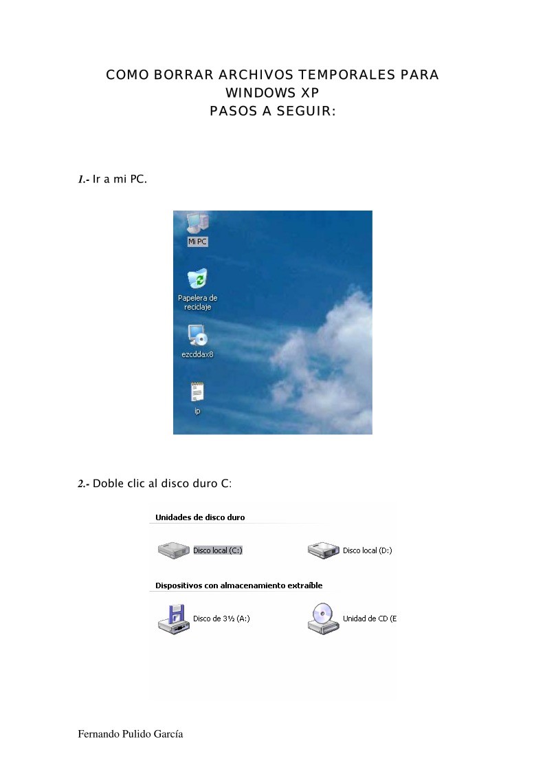 Imágen de pdf COMO BORRAR ARCHIVOS TEMPORALES PARA WINDOWS XP